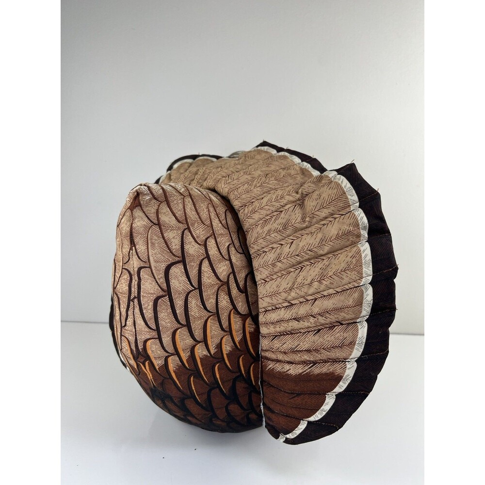 Vintage Handmade Stuffed Fabric Turkey THANKSGIVING Centerpiece Plush 14” Kitsch - Picture 11 of 16